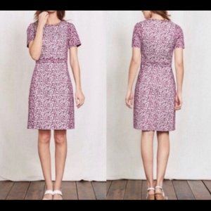 Boden Isla Floral Dress Cranberry Fern Size 8P